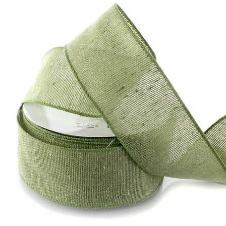 Ribbon Traditions 2.5" Wired Burlap Ribbon 577 Sage Green 25 Yards