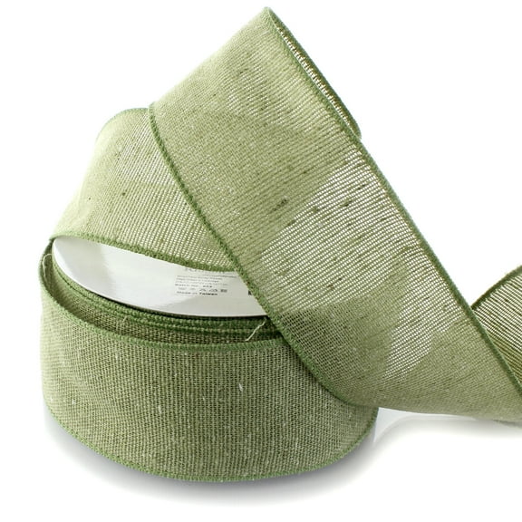 Ribbon Traditions 2.5" Wired Burlap Ribbon 577 Sage Green 25 Yards