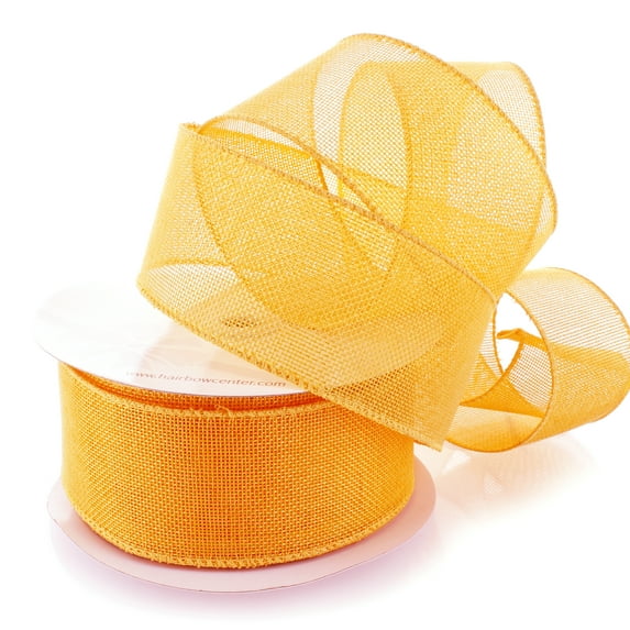 Ribbon Traditions 2.5" Wired Burlap Ribbon Buttercup Yellow 10 Yards