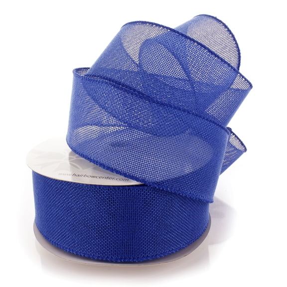 Ribbon Traditions 2.5" Wired Burlap Ribbon Classic Blue 25 Yards