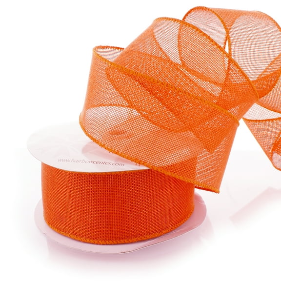 Ribbon Traditions 2.5" Wired Burlap Ribbon Orange 25 Yards