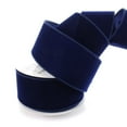 thumbnail image 1 of Ribbon Traditions 2.5" Wired Suede Velvet Ribbon Navy - 25 Yards, 1 of 2