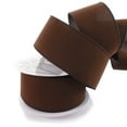 thumbnail image 1 of 2.5" Wired Suede Velvet Ribbon Rustic Brown - 25 Yards, 1 of 2