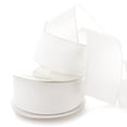 thumbnail image 1 of Ribbon Traditions 2.5" Wired Suede Velvet Ribbon White - 10 Yards, 1 of 2