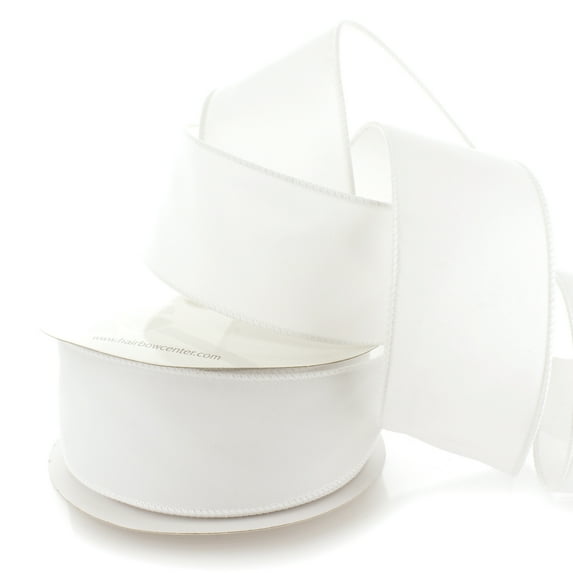Ribbon Traditions 2.5" Wired Suede Velvet Ribbon White - 10 Yards