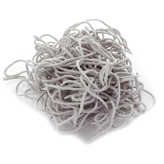 Ribbon Traditions 2mm Soft Stretch Skinny Elastic Cords For Sewing, Mask Ear Loops, Crafts Beading Cord - Gray 25yd