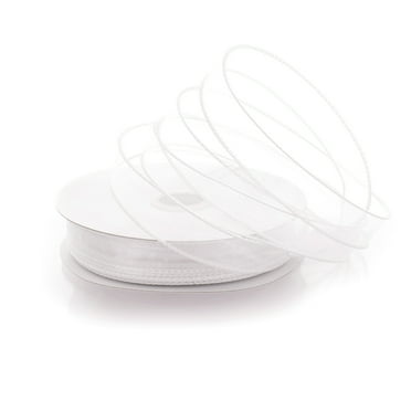 Ribbon Traditions 7/8" Wired Sheer Organza Ribbon White 10 Yards