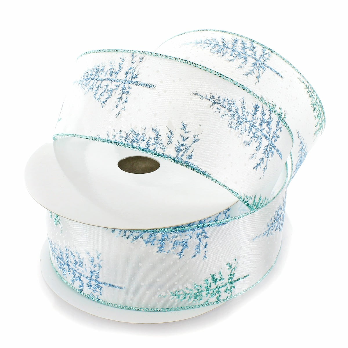 Ribbon Traditions Glitter Christmas Trees Wired Ribbon 2 1/2