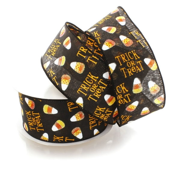 Ribbon Traditions Halloween Candy Corn Wired Ribbon 2 1/2" by 25 Yards