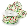 thumbnail image 1 of Ribbon Traditions Red / Green Christmas Dots Wired Ribbon 2 1/2" by 10 Yards, 1 of 2