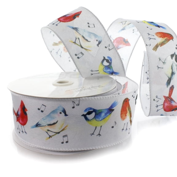 Ribbon Traditions Winter Songbirds Wired Ribbon 2 1/2" by 25 Yards