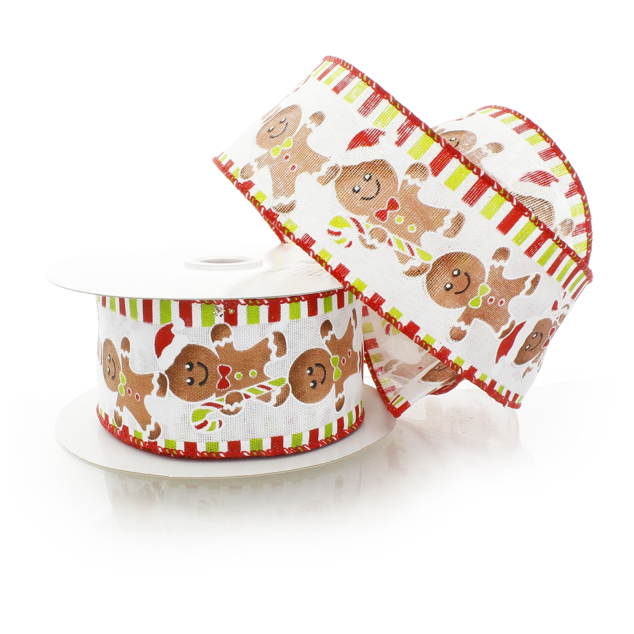 Ribbon Traditions Wired Ribbon Christmas Gingerbread Man 2 1/2" by 25 Yards
