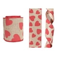 thumbnail image 1 of Ribbon, Valentine Wired Edge Ribbon, Hearts Patterned Ribbon, Heart Pattern Ribbon Heart Craft Ribbon Rustic Wrapping Ribbon for Wrapping Wreath Flowers Bows Wedding Party, 1 of 6