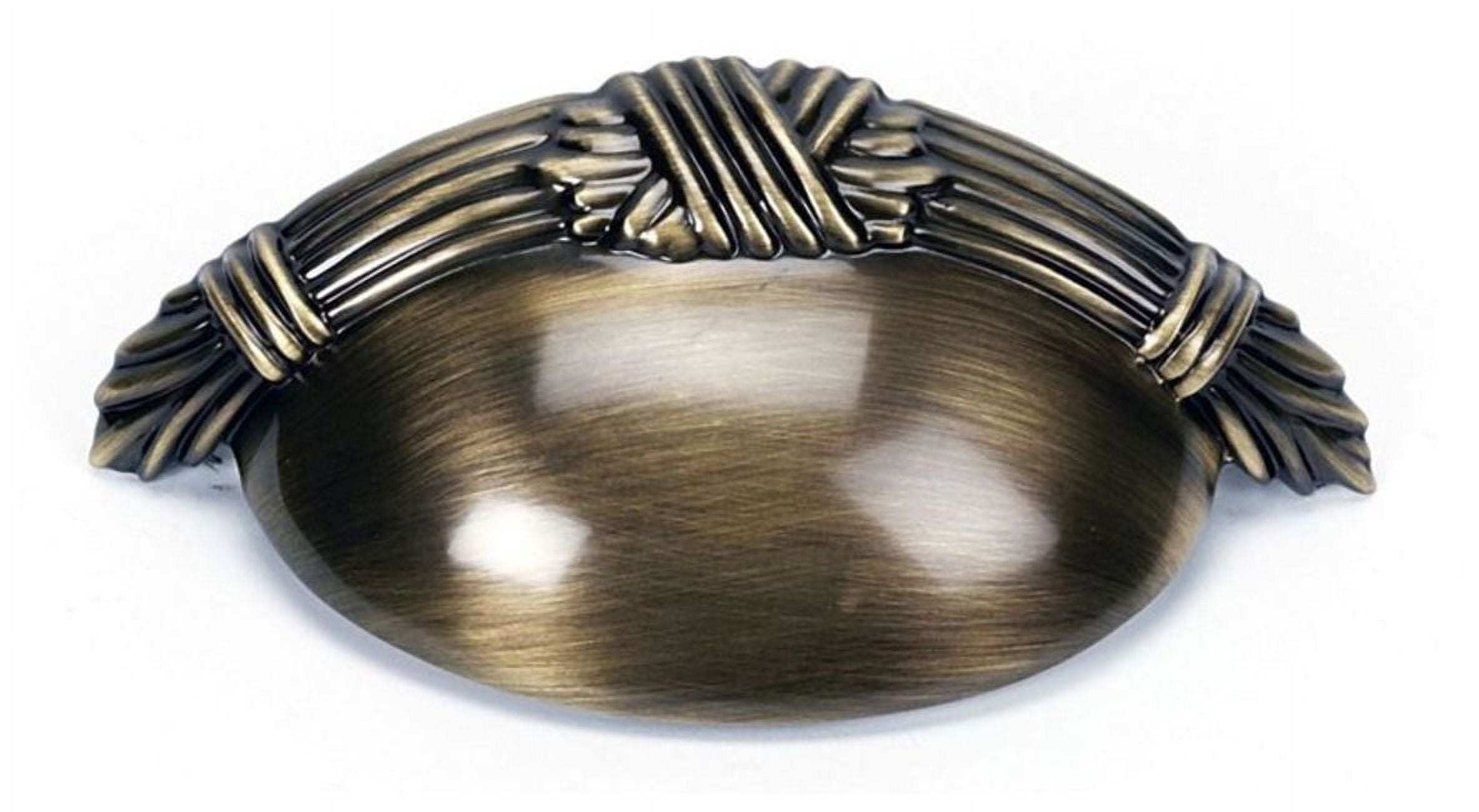 Alno A882-3-AE Ribbon and Reed 3" Cabinet Cup Pull Antique English