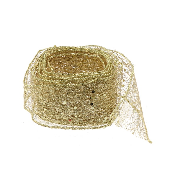 Ribbon for Sewing Gold Glitter Decorative Tree Curling Golden