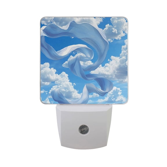 Ribbon in Sky Clouds LED Night Light with Smart Sensor Plug Into Wall Dusk to Dawn 2 packs