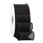 Ribbonitlux Black Burlap Wired Ribbon, 2 inch x 20 Yards, Wired Edge Burlap Ribbon for Gift Wrapping, Big Bow, Wreath, and Christmas Tree Decoration