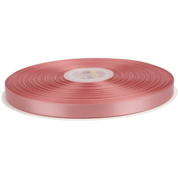 Ribbonitlux Dusty Rose Satin Ribbon 1/2 inch Double Sided Quality Satin for Weddings, Invitations, Sashes, Crafts, Apparel, Headbands - 100 Yds/roll