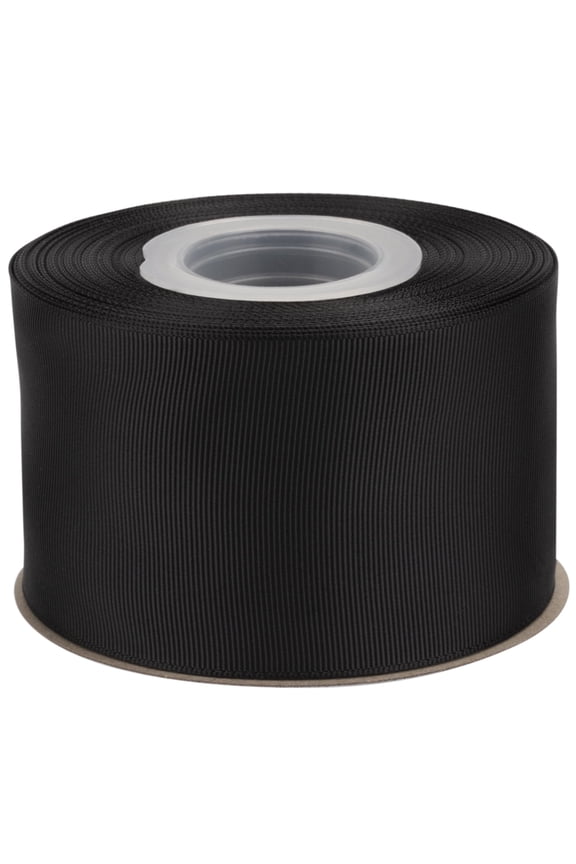 Grosgrain Ribbon 2-1/2 Inch x 25 Yards – Premium Polyester Craft Ribbon for Hair Bows, Gift Wrapping, Weddings & DIY – Solid Black(#030) – 1 Roll
