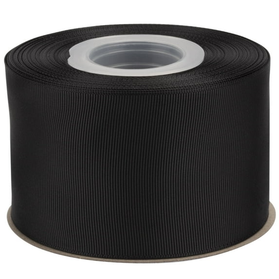 Ribbonitlux Grosgrain Ribbon 2-1/2 Inch x 25 Yards – Premium Polyester Craft Ribbon for Hair Bows, Gift Wrapping, Weddings & DIY – Solid Black(#030) – 1 Roll
