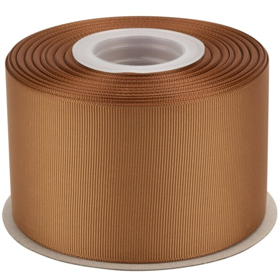 Ribbonitlux Grosgrain Ribbon 2-1/2 Inch x 25 Yards – Premium Polyester Craft Ribbon for Hair Bows, Gift Wrapping, Weddings & DIY – Solid Golden Brown(#846) – 1 Roll