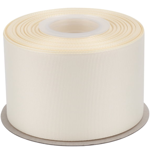 Ribbonitlux Grosgrain Ribbon 2-1/2 Inch x 25 Yards – Premium Polyester Craft Ribbon for Hair Bows, Gift Wrapping, Weddings & DIY – Solid Ivory(#810) – 1 Roll