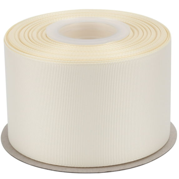 Ribbonitlux Grosgrain Ribbon 2-1/2 Inch x 25 Yards – Premium Polyester Craft Ribbon for Hair Bows, Gift Wrapping, Weddings & DIY – Solid Ivory(#810) – 1 Roll