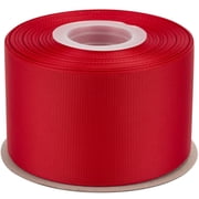 Ribbonitlux Grosgrain Ribbon 2-1/2 Inch x 25 Yards   Premium Polyester Craft Ribbon for Hair Bows, Gift Wrapping, Weddings & DIY   Solid Red#250   1 Roll