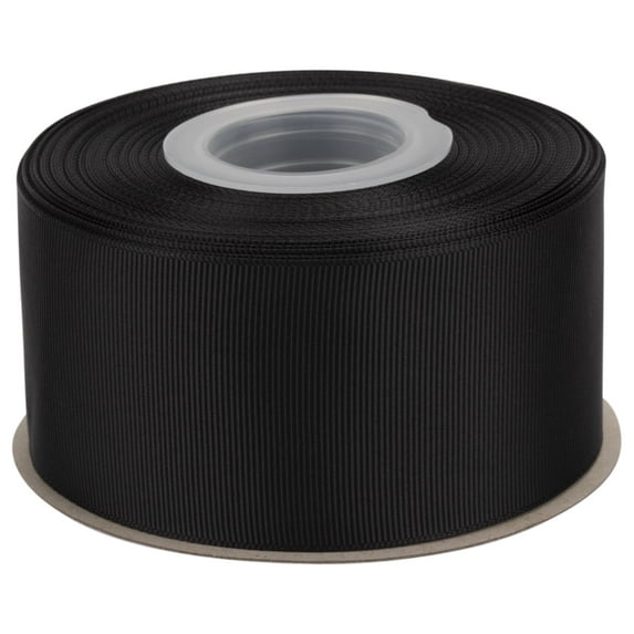 Ribbonitlux Grosgrain Ribbon 2 Inch x 25 Yards – Premium Polyester Craft Ribbon for Hair Bows, Gift Wrapping, Weddings & DIY – Solid Black(#030) – 1 Roll
