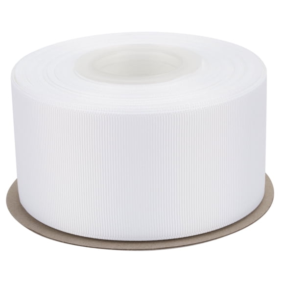 Ribbonitlux Grosgrain Ribbon 2 Inch x 25 Yards – Premium Polyester Craft Ribbon for Hair Bows, Gift Wrapping, Weddings & DIY – Solid White(#029) – 1 Roll