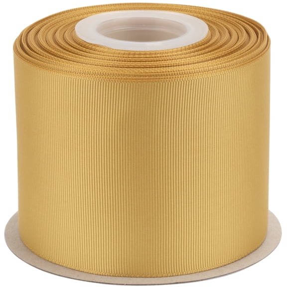 Ribbonitlux Grosgrain Ribbon 3 Inch x 25 Yards – Premium Polyester Craft Ribbon for Hair Bows, Gift Wrapping, Weddings & DIY – Solid Gold(#687) – 1 Roll