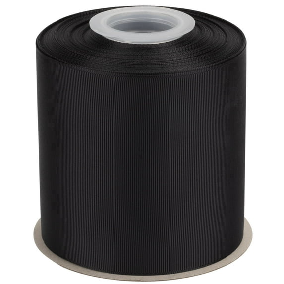 Ribbonitlux Grosgrain Ribbon 4 Inch x 25 Yards – Premium Polyester Craft Ribbon for Hair Bows, Gift Wrapping, Weddings & DIY – Solid Black(#030) – 1 Roll