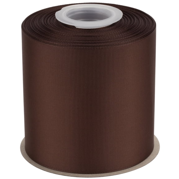 Ribbonitlux Grosgrain Ribbon 4 Inch x 25 Yards – Premium Polyester Craft Ribbon for Hair Bows, Gift Wrapping, Weddings & DIY – Solid Brown(#850) – 1 Roll