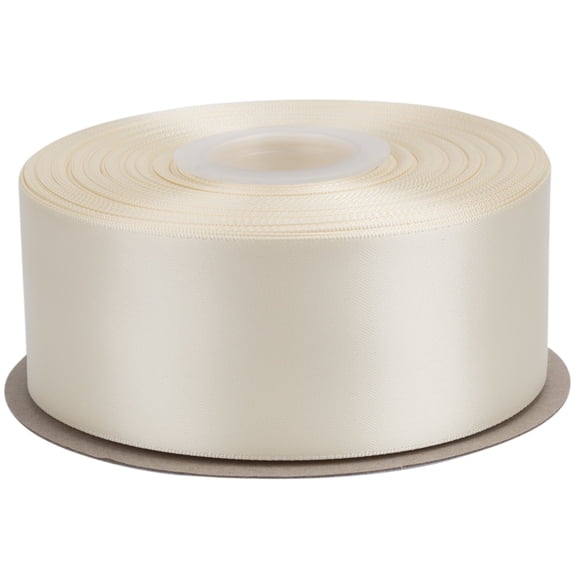 Ribbonitlux Ivory Satin Ribbon 2 inch Double Sided Quality Satin for Weddings, Invitations, Sashes, Crafts, Apparel, Headbands - 50 Yds/roll
