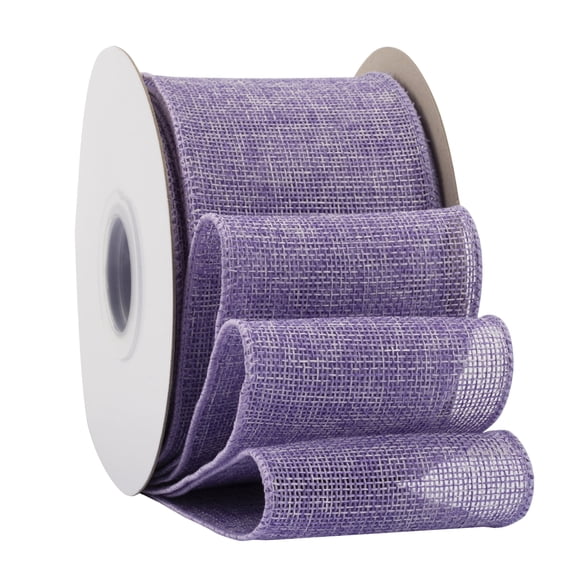 Ribbonitlux Lt. Purple Burlap Wired Ribbon, 3 inch x 20 Yards, Wired Edge Burlap Ribbon for Gift Wrapping, Big Bow, Wreath, and Christmas Tree Decoration
