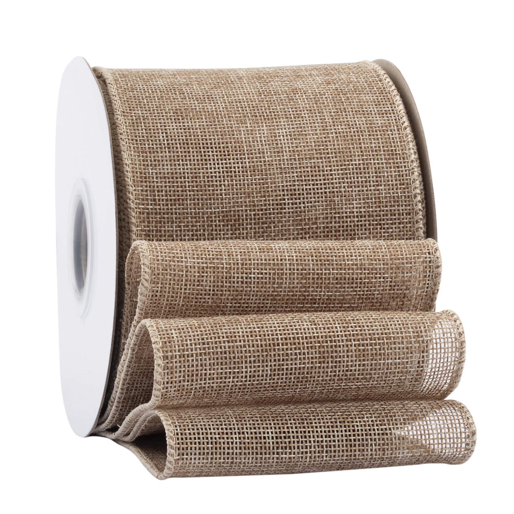 Ring Ribbon Top Ribbonitlux, Burlap Wired Ribbon, 4 inch x 20 yards, Off-White ...