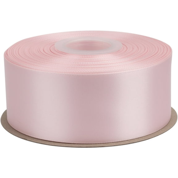 Ribbonitlux Pearl Pink Satin Ribbon 2 inch Double Sided Quality Satin for Weddings, Invitations, Sashes, Crafts, Apparel, Headbands - 50 Yds/roll