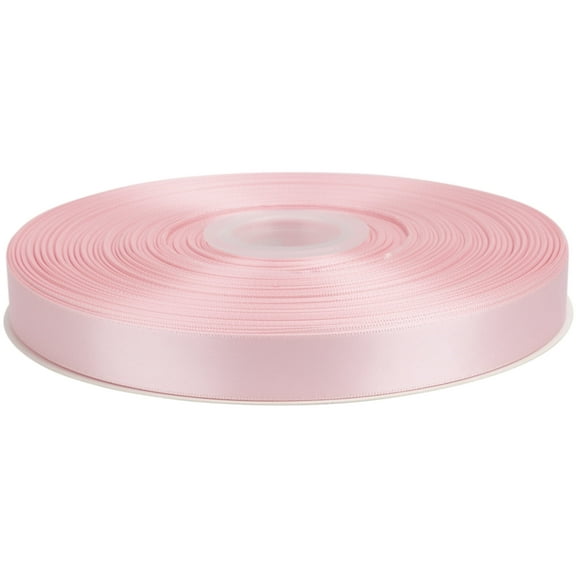 Ribbonitlux Pearl Pink Satin Ribbon 3/4 inch Double Sided Quality Satin for Weddings, Invitations, Sashes, Crafts, Apparel, Headbands - 100 Yds/roll