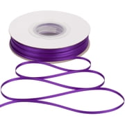 Ribbonitlux Purple Satin Ribbon 1/8 inch Double Sided Quality Satin for Weddings, Invitations, Sashes, Crafts, Apparel, Headbands - 100 Yds/roll