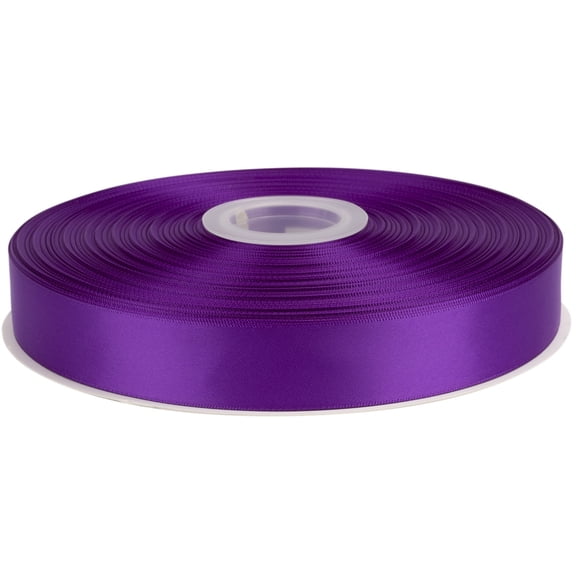 Ribbonitlux Purple Satin Ribbon 1 inch Double Sided Quality Satin for Weddings, Invitations, Sashes, Crafts, Apparel, Headbands - 100 Yds/roll