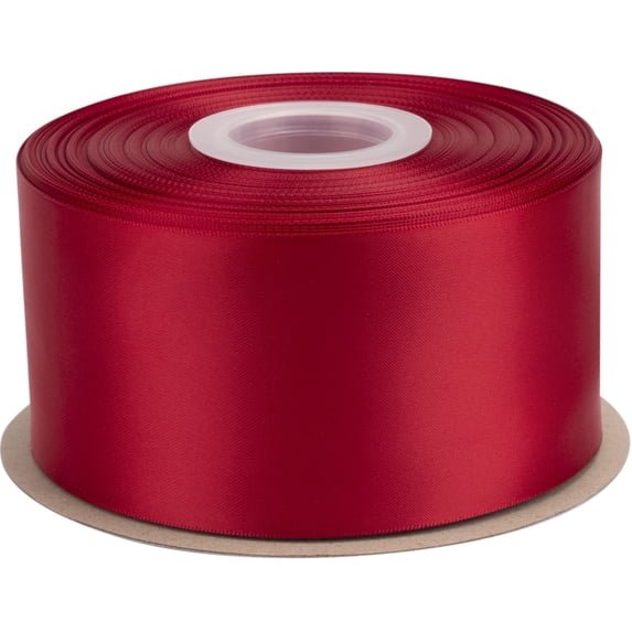 Ribbonitlux Scarlet Satin Ribbon 2.5 inch Double Sided Quality Satin for Weddings, Invitations, Sashes, Crafts, Apparel, Headbands - 50 Yds/roll