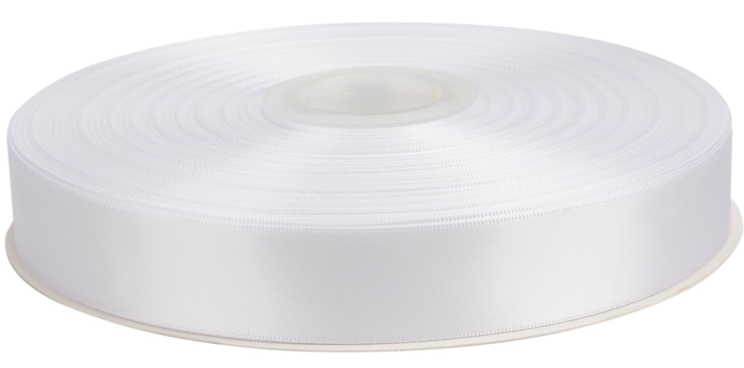 Ribbonitlux White Satin Ribbon 1 inch Double Sided Quality Satin for ...
