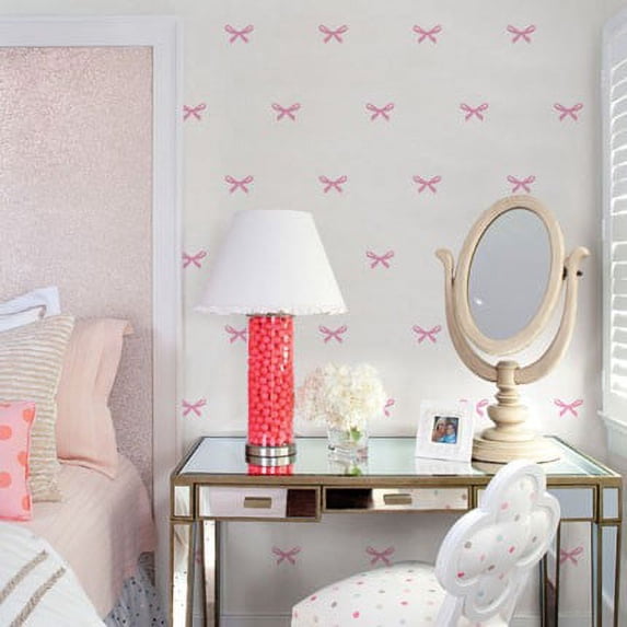 Ribbons Wall Decal - Carnation Pink
