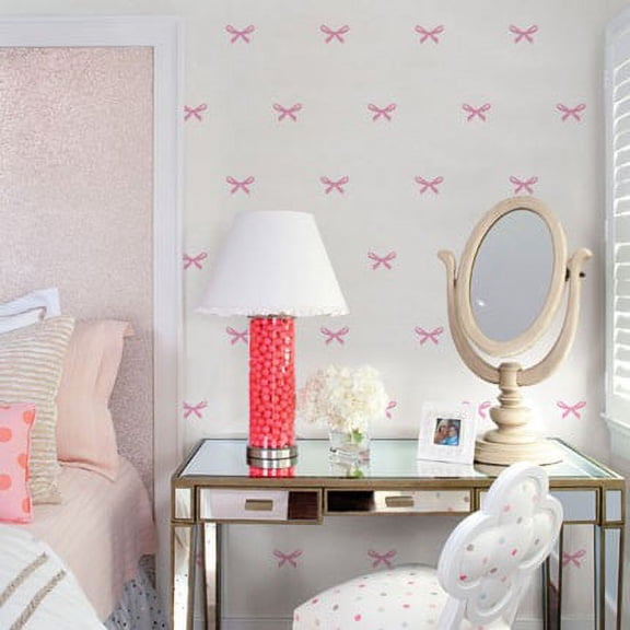 Ribbons Wall Decal - Carnation Pink