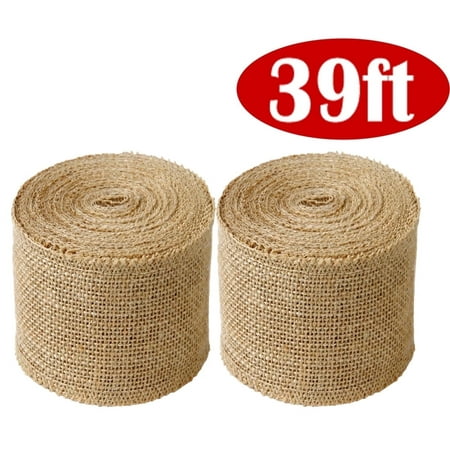 Ribbons for Craft Gift Wrapping Burlap Wired Ribbon Christmas Garland with for DIY Craft Thin Tree Ribbon 2 Rolls
