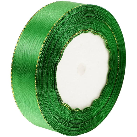 Ribbons for Flower Bouquets Gift Wrapping Gold Edged Green Craft DIY Cuttable Package Daily Use Flowers Fabric