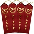 thumbnail image 1 of RibbonsNow 2nd Place Award Ribbons - 100 Red Ribbons with Card & String, 1 of 2