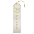 thumbnail image 1 of RibbonsNow 3rd Place Award Ribbons - 25 White Ribbons with Card & String, 1 of 2