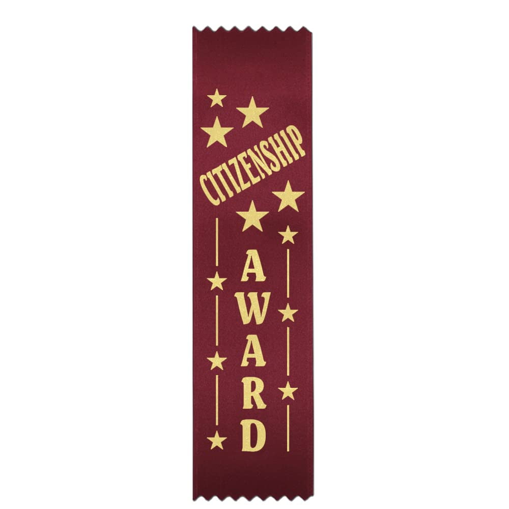 RibbonsNow Citizenship Award Ribbons - 100 Flat Bookmark Style Ribbons (No Card & String)