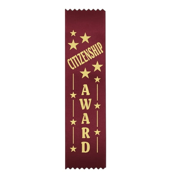RibbonsNow Citizenship Award Ribbons - 100 Flat Bookmark Style Ribbons (No Card & String)